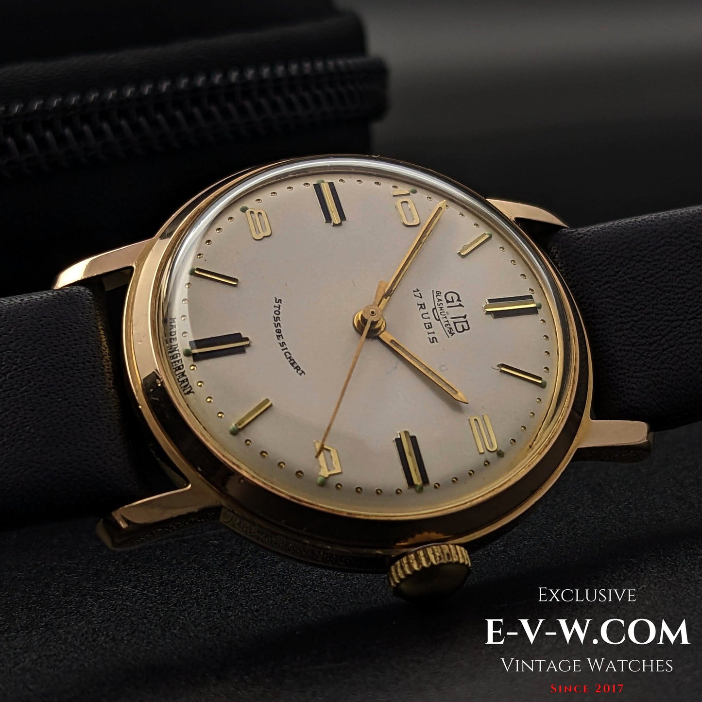 GUB Glashutte/SA Gold Plaque 80 microns/ cal 70.1 / Vintage 1960s