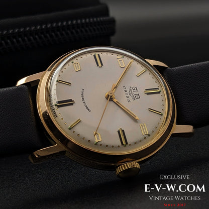 GUB Glashutte/SA Gold Plaque 80 microns/ cal 70.1 / Vintage 1960s