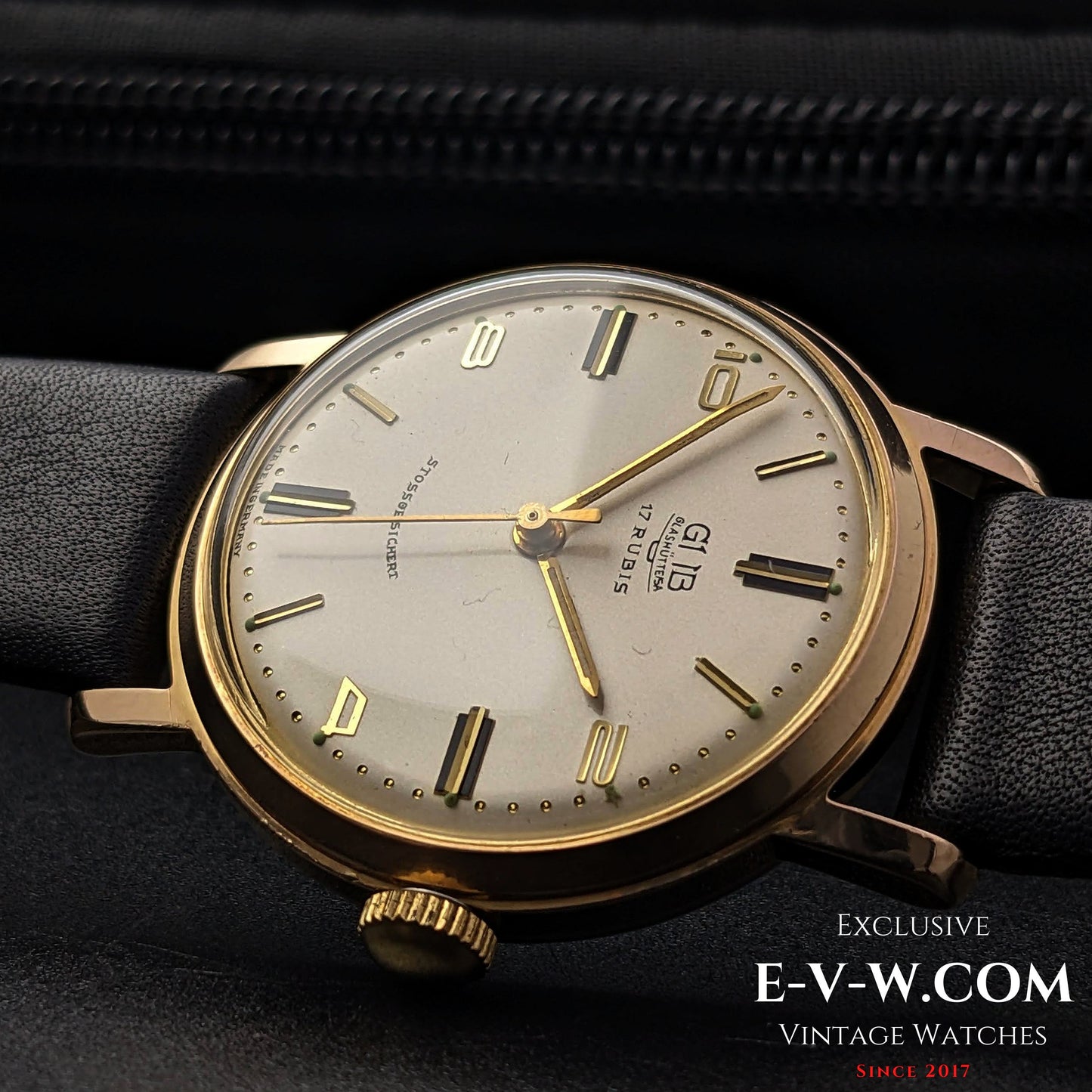 GUB Glashutte/SA Gold Plaque 80 microns/ cal 70.1 / Vintage 1960s