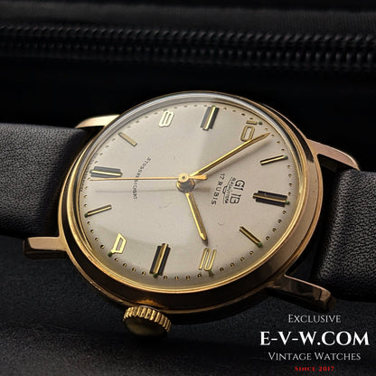 GUB Glashutte/SA Gold Plaque 80 microns/ cal 70.1 / Vintage 1960s