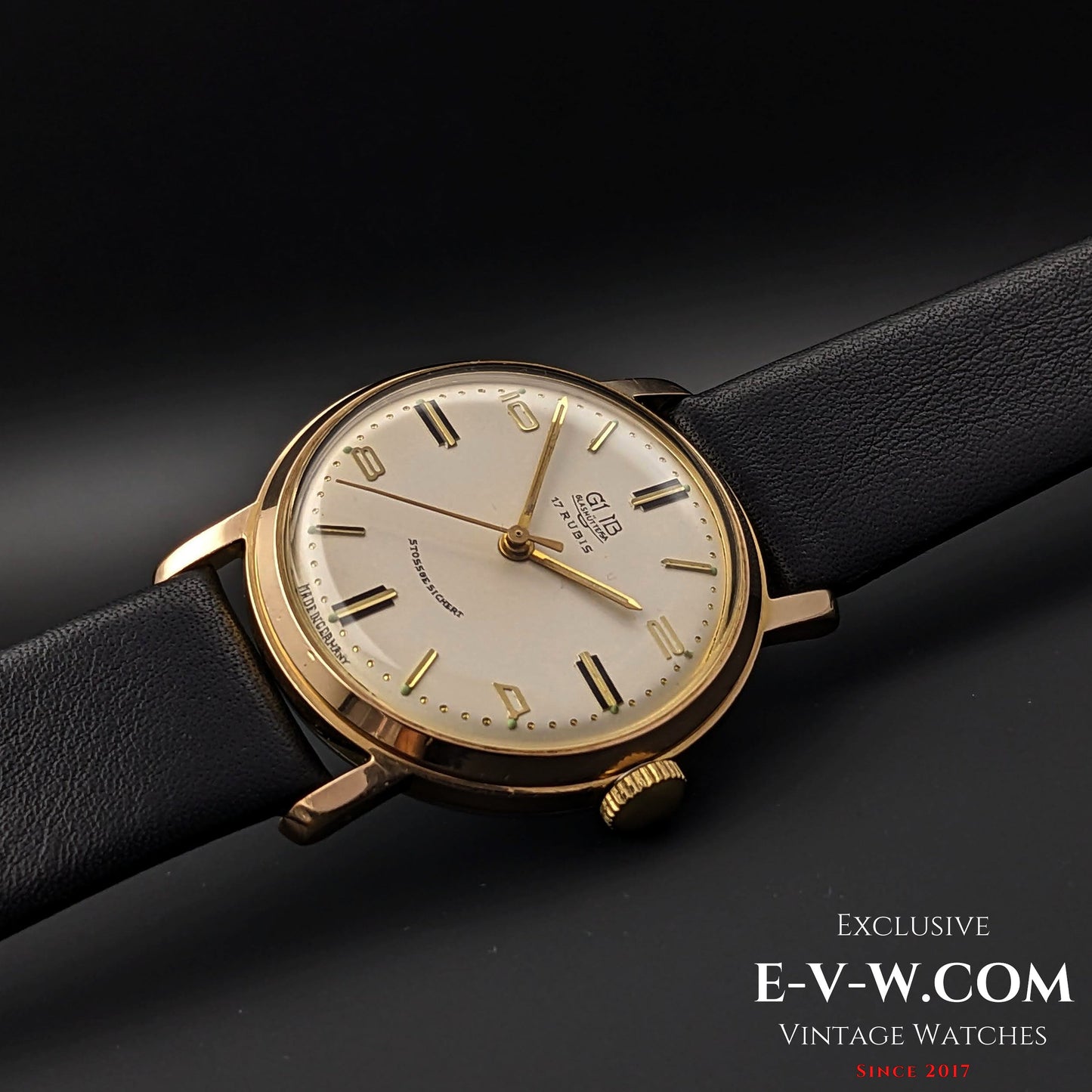 GUB Glashutte/SA Gold Plaque 80 microns/ cal 70.1 / Vintage 1960s