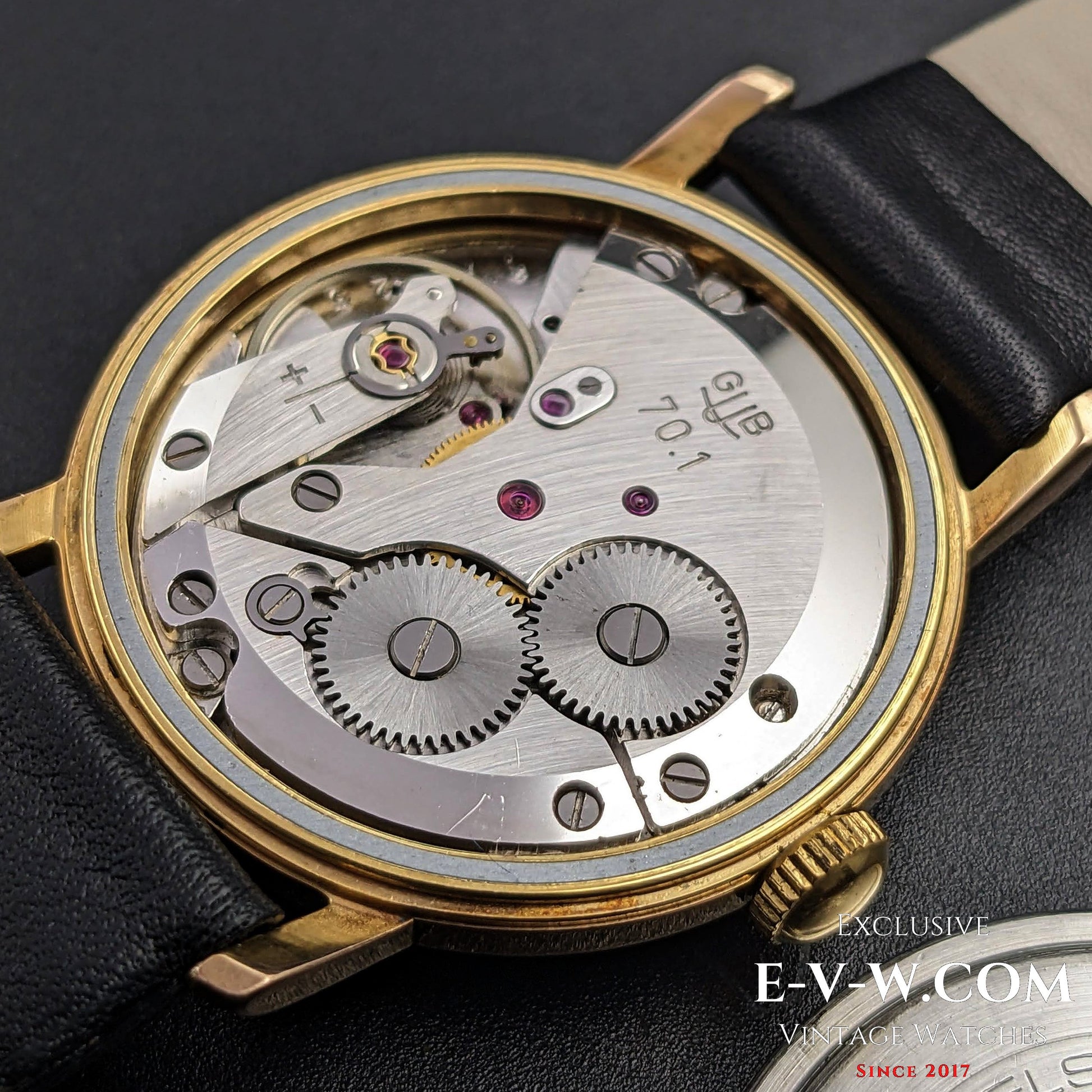 GUB Glashutte/SA Gold Plaque 80 microns / cal 70.1 / Vintage 1960s