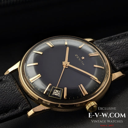 Zenith 18K Gold / Black Dial  /  Cal.2532 SC  / Vintage 1964