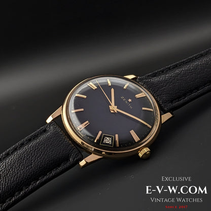 Zenith 18K Gold / Black Dial  /  Cal.2532 SC  / Vintage 1964