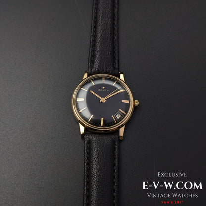Zenith 18K Gold / Black Dial  /  Cal.2532 SC  / Vintage 1964
