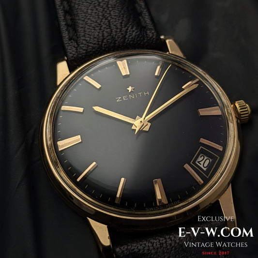 Zenith 18K Gold / Black Dial  /  Cal.2532 SC  / Vintage 1964