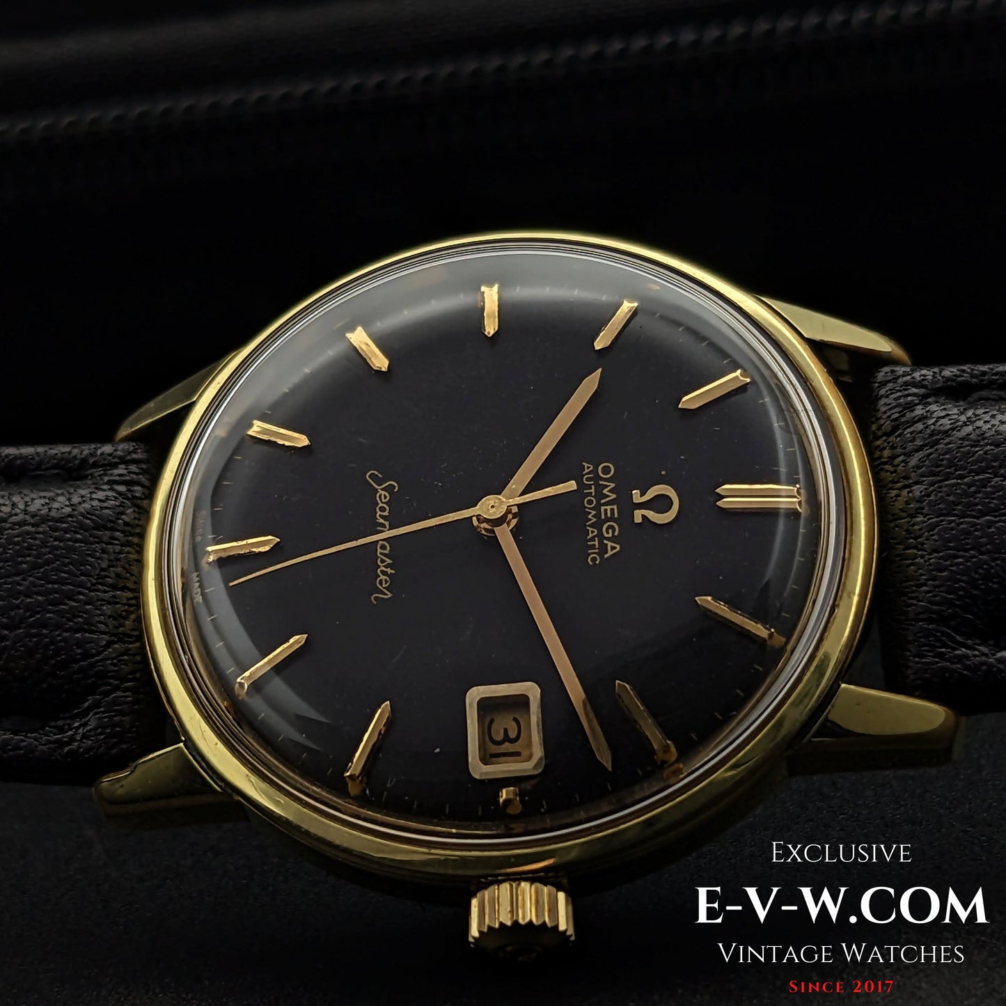 Omega Seamaster Black Dial Automatic / Gold Plaque / Ref 166002 / cal. 565  / Vintage 1967