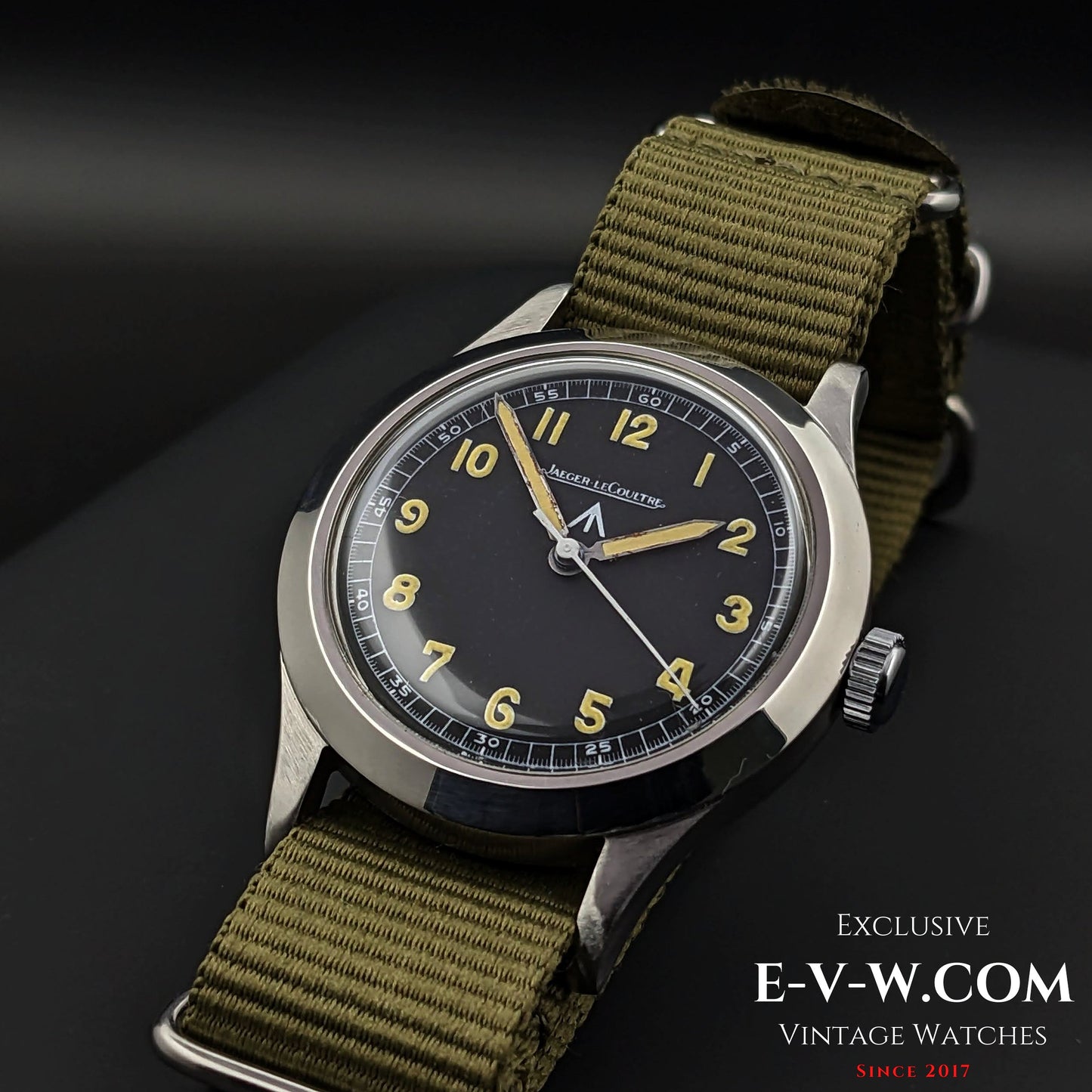 Very Rare Jaeger LeCoultre Military A.D.R.I (Army of the Republic of Indonesia) Dirty Dozen W.W.W / Cal 885 / Vintage 1940's