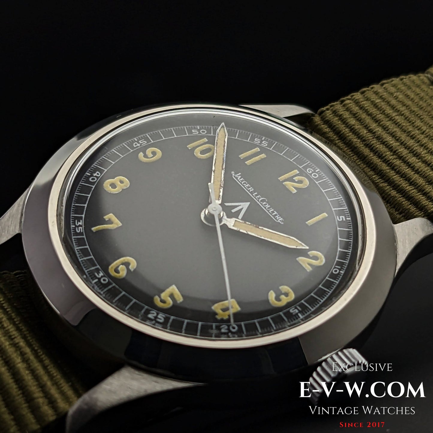 Very Rare Jaeger LeCoultre Military A.D.R.I (Army of the Republic of Indonesia) Dirty Dozen W.W.W / Cal 885 / Vintage 1940's