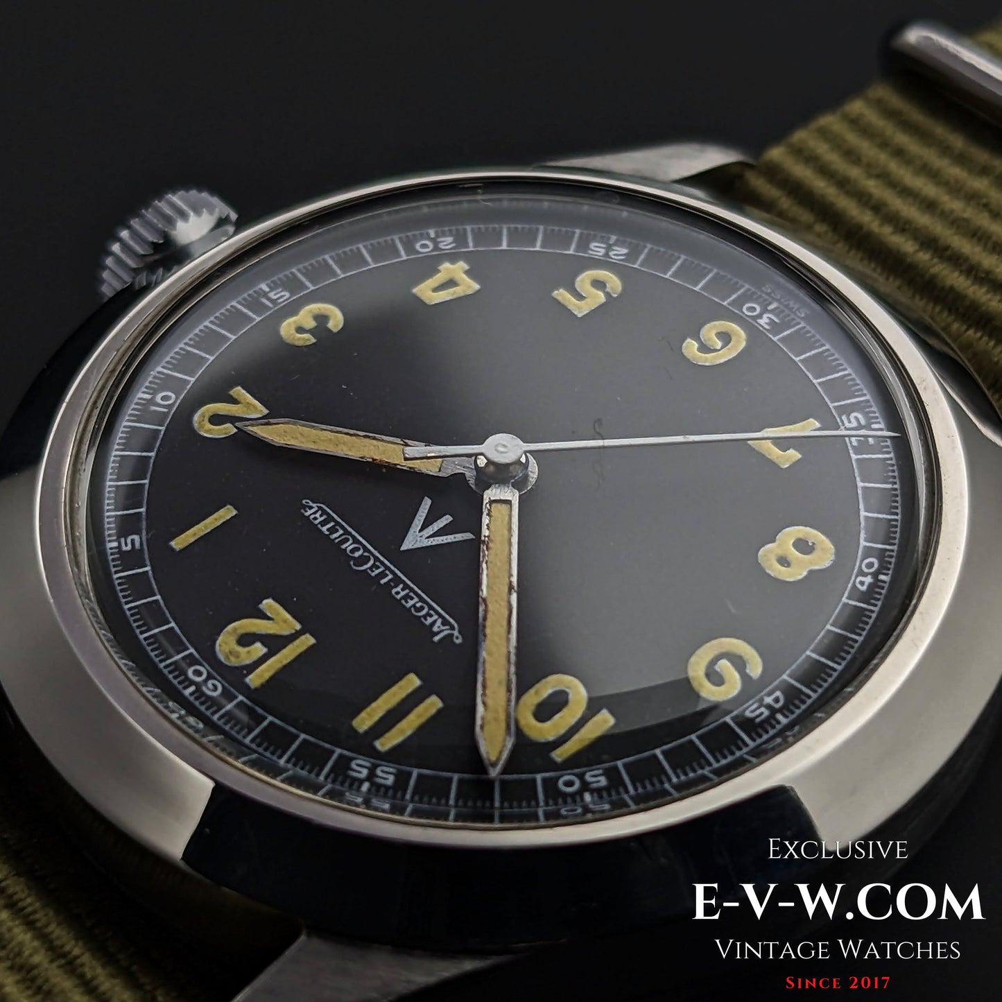 Very Rare Jaeger LeCoultre Military A.D.R.I (Army of the Republic of Indonesia) Dirty Dozen W.W.W / Cal 885 / Vintage 1940's