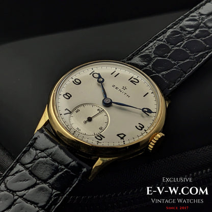 Rare Zenith Officer 18k Gold / Cal. 124 / Vintage 1938