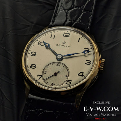 Rare Zenith Officer 18k Gold / Cal. 124 / Vintage 1938