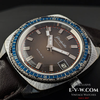 Rare GUB Glashütte SPEZIMATIC WORLD TIME  / 26 RUBIS Automatic cal 75 / Vintage 1960s