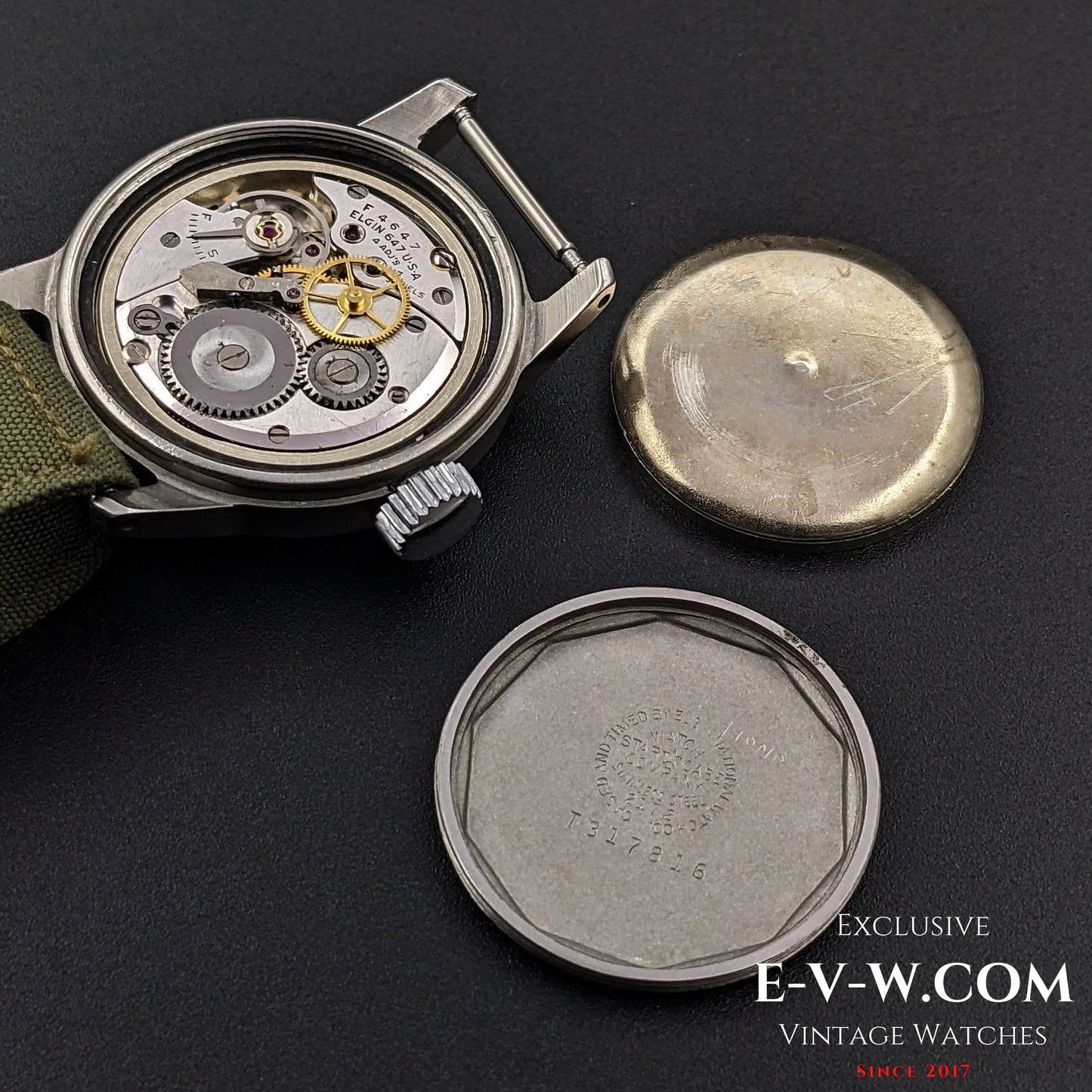 USA Military Elgin A-17 MIL-W-6433 Korean War-era / Cal F4667 Vitage 1950s