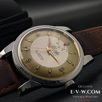 Very Rare Vitnage 1970 Atlantic Automatic / Power Reserve / Two tone Bull's Eye Dial Cal.AS 1382N