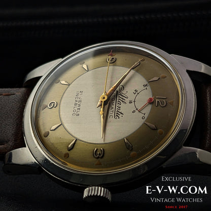 Very Rare Vitnage 1970 Atlantic Automatic / Power Reserve / Two tone Bull's Eye Dial Cal.AS 1382N