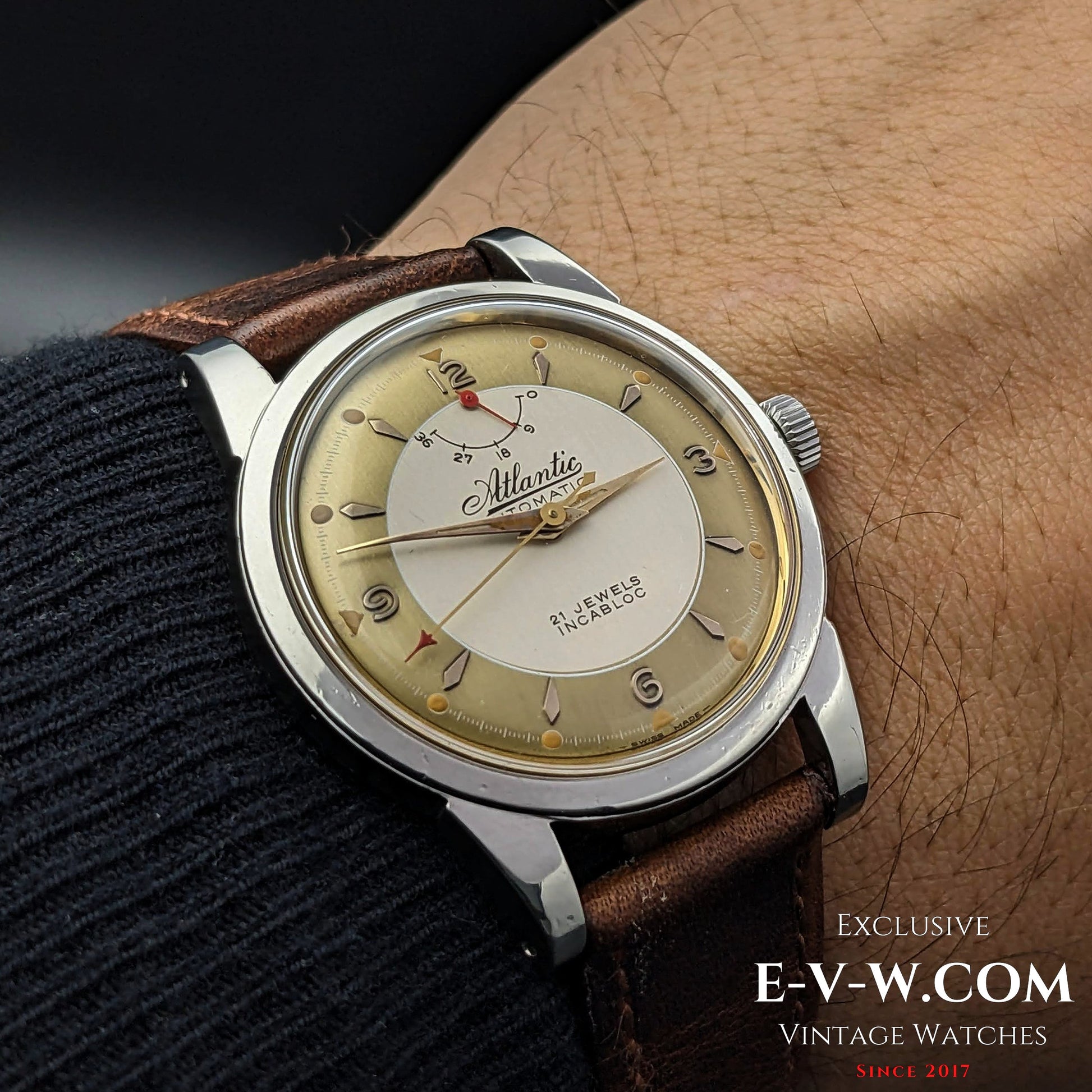 Atlantic Automatic /Power Reserve / Two tone Bull's Eye Dial Cal.AS 1382N 