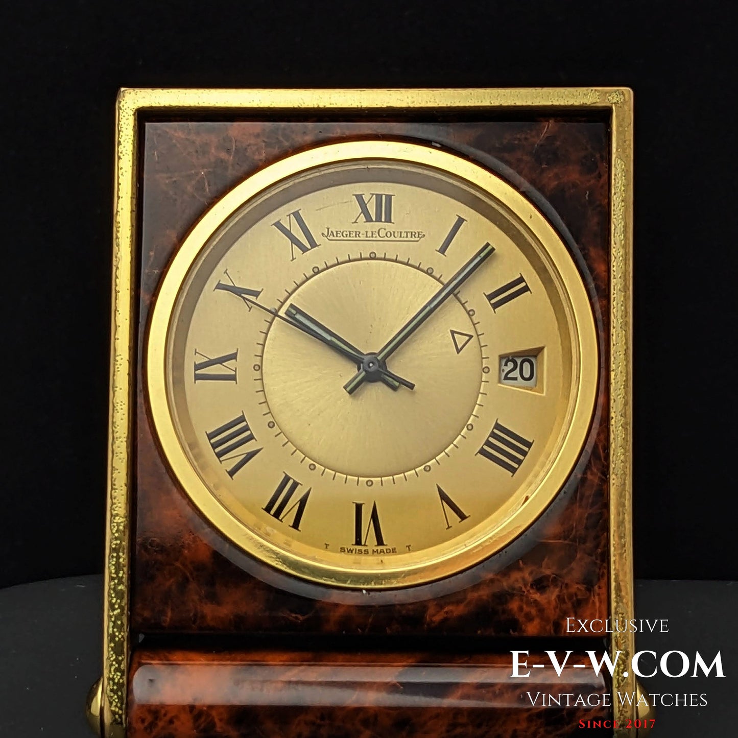 Unique 60 Years Old Art Deco Travel Alarm Clock Jaeger LeCoultre Memovox /  Cal.911 / Vintage1960s.