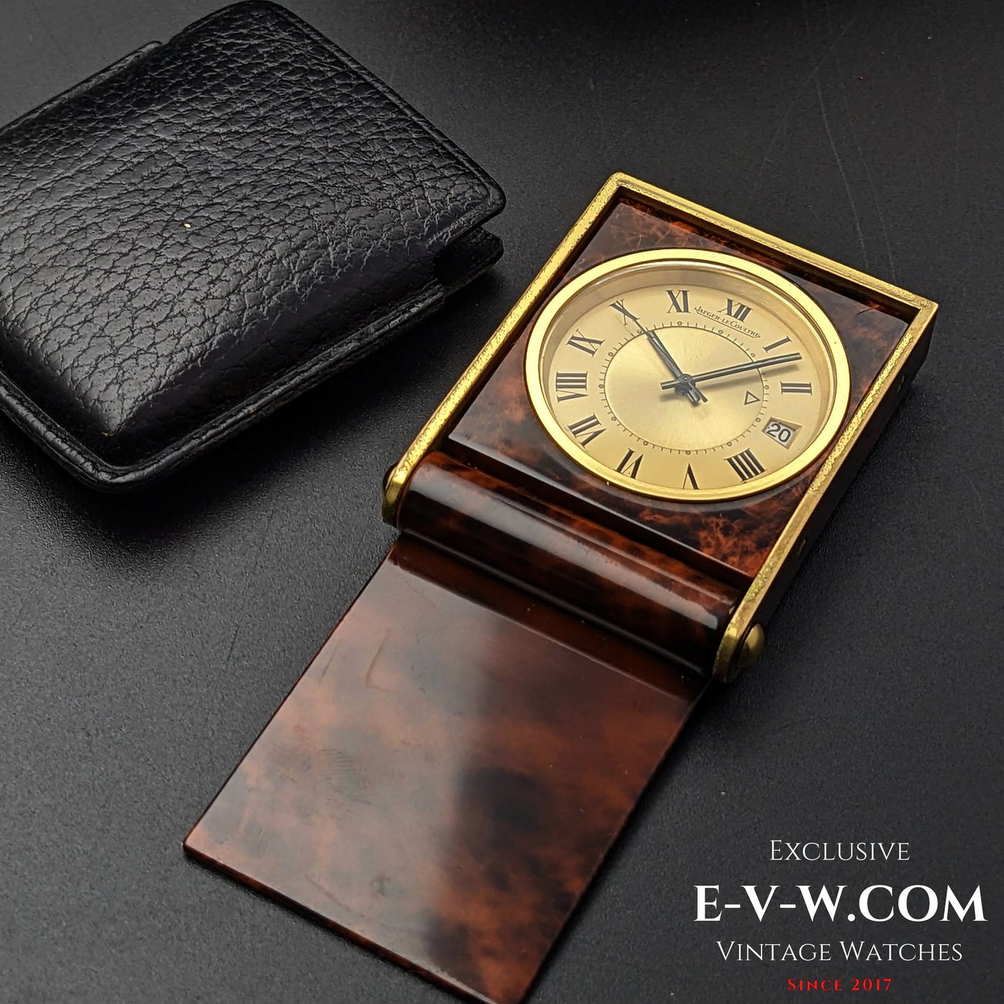 Unique 60 Years Old Art Deco Travel Alarm Clock Jaeger LeCoultre Memovox /  Cal.911 / Vintage1960s.