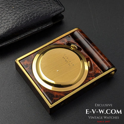 Unique 60 Years Old Art Deco Travel Alarm Clock Jaeger LeCoultre Memovox /  Cal.911 / Vintage1960s.