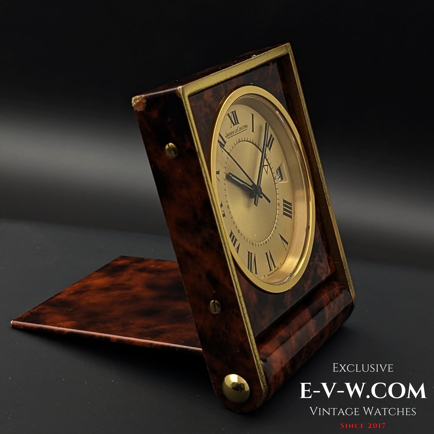 Unique 60 Years Old Art Deco Travel Alarm Clock Jaeger LeCoultre Memovox /  Cal.911 / Vintage1960s.