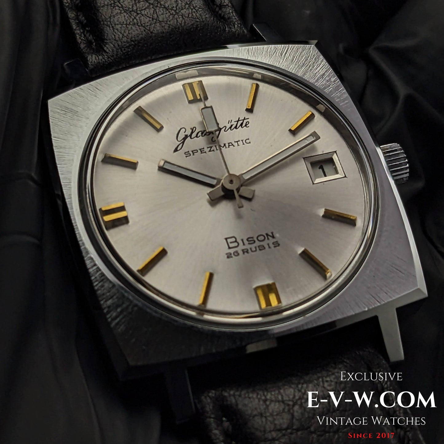Rare GUB Glashütte SPEZIMATIC Bison / NOS / 26 RUBIS Automatic cal 75 / Vintage 1970s