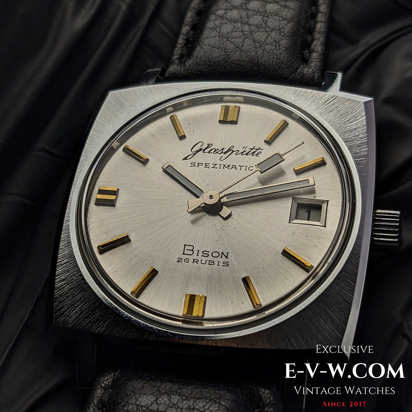 Rare GUB Glashütte SPEZIMATIC Bison / NOS / 26 RUBIS Automatic cal 75 / Vintage 1970s