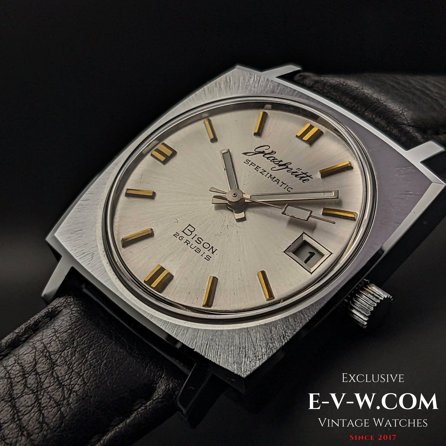 Rare GUB Glashütte SPEZIMATIC Bison / NOS / 26 RUBIS Automatic cal 75 / Vintage 1970s