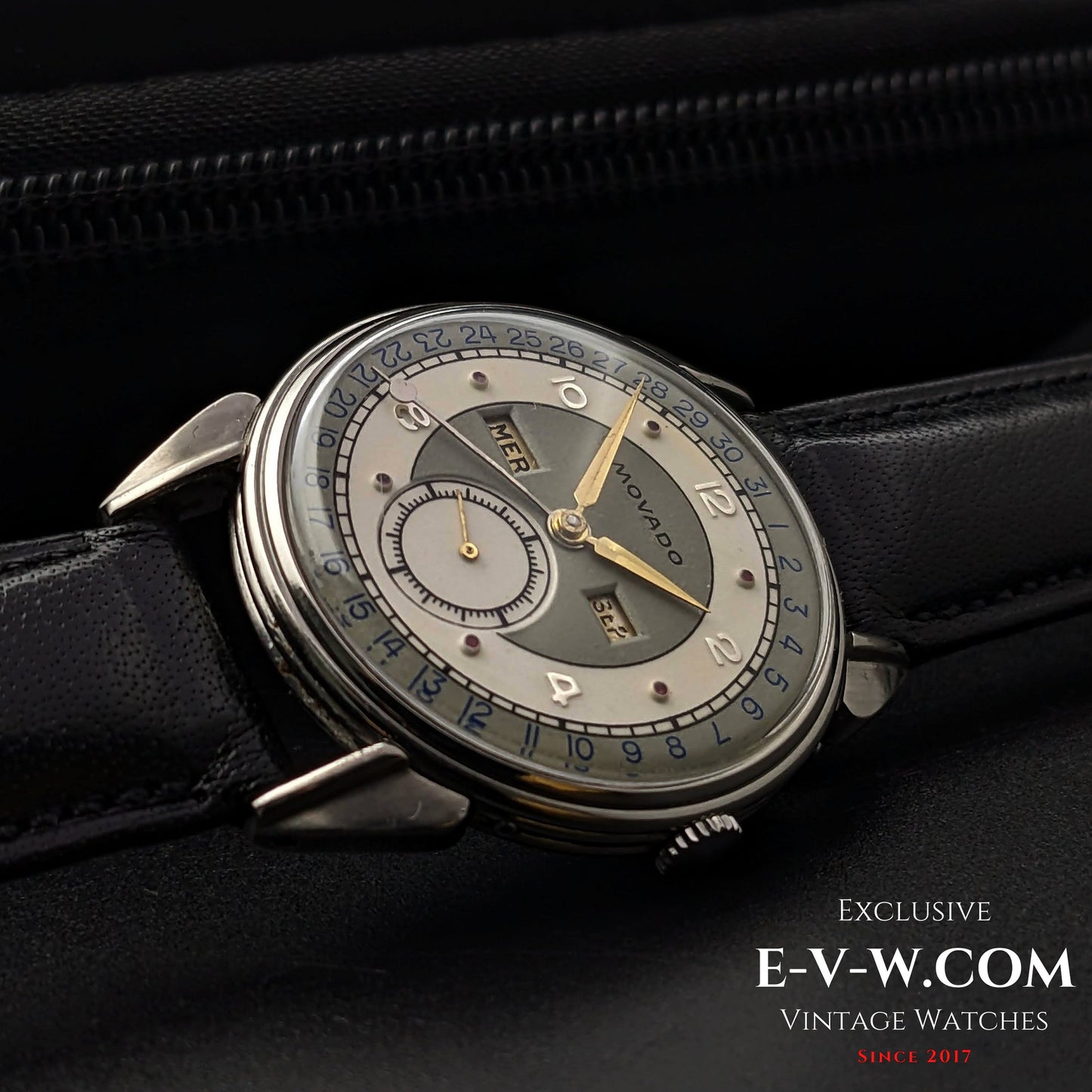 Vintage Movado Triple Calendar / Cal. 475 / Two Tone Dial / Vinatge 1950s