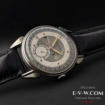 Vintage Movado Triple Calendar / Cal. 475 / Two Tone Dial / Vinatge 1950s