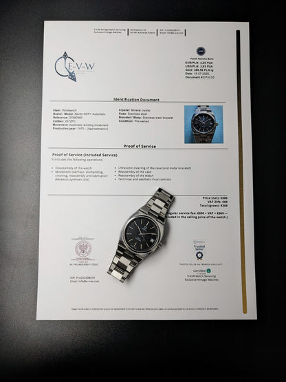 Zenith DEFY Automatic SURF | Ref. 02.0360.380| Cal. 2572PC | Vintage 1970s | Serviced