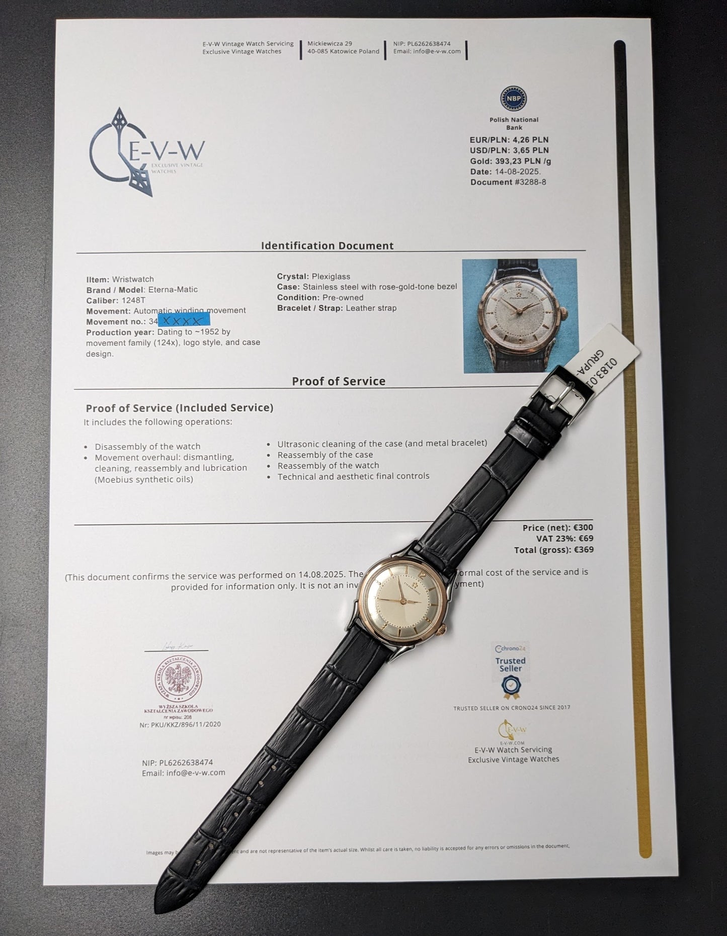 Eterna-Matic early five-ball Automatic | Two-tone case, “fancy” lugs | Cal. 1248T | Vintage 1950