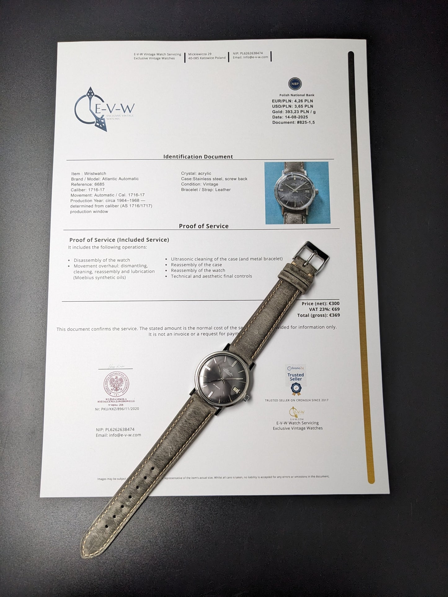 ≈60 Years Old — Atlantic Automatic | Ref. 6685 | Cal. 1716-17 | c.1964–1968| Serviced