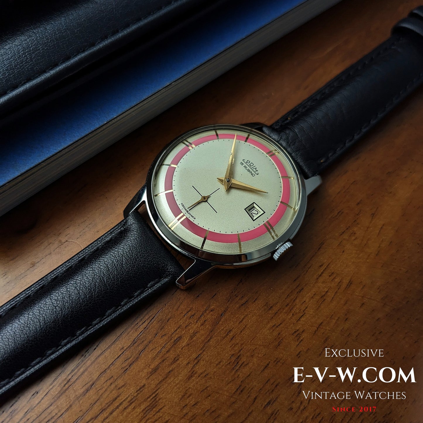 1960s — PRIM — Bulls eye two tone pink dial —  Cal 521 — Vintage 1960 — Serviced