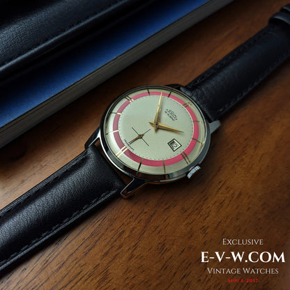 1960s — PRIM — Bulls eye two tone pink dial —  Cal 521 — Vintage 1960 — Serviced