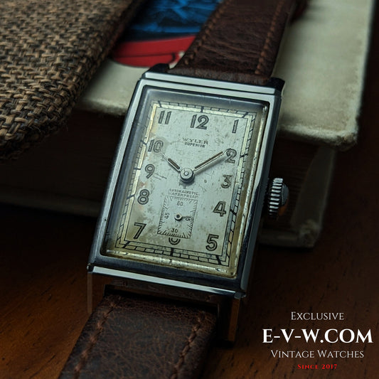 Wyler 85 Years Old Vintage Wyler TANK SUPERIOR ANTIMAGNETIC / Cal. Wyler Swiss / Vintage 1940s