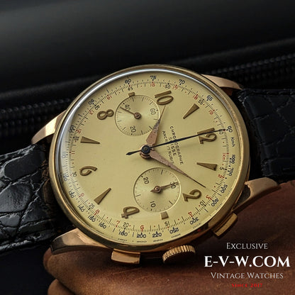 18ct Gold Chronographe Suisse | Jumbo 38mm |  Cal. Landeron 51 | Vintage 1950 | Serviced