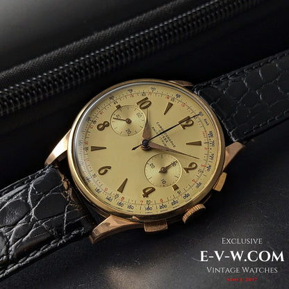 18ct Gold Chronographe Suisse | Jumbo 38mm |  Cal. Landeron 51 | Vintage 1950 | Serviced