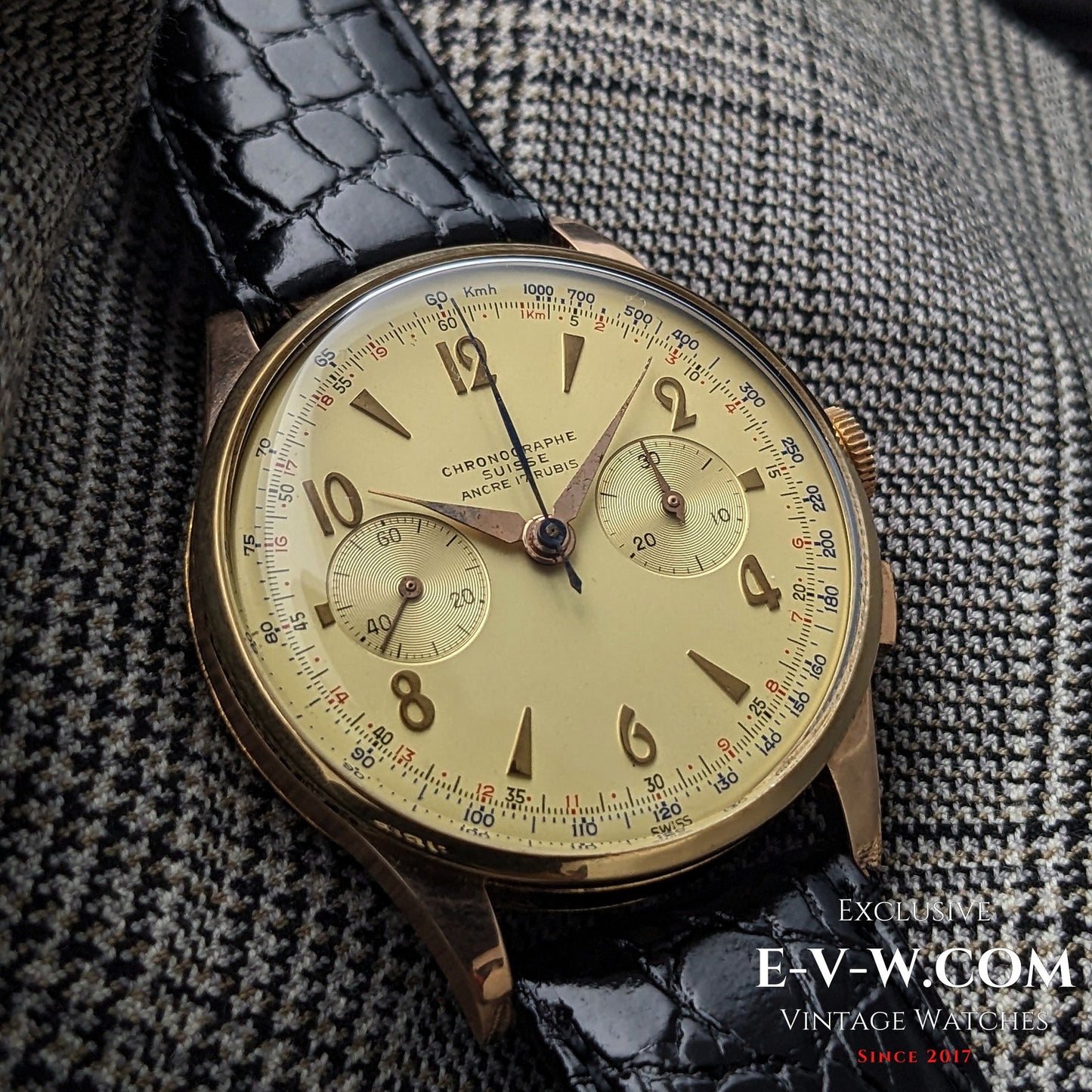 18ct Gold Chronographe Suisse | Jumbo 38mm |  Cal. Landeron 51 | Vintage 1950 | Serviced