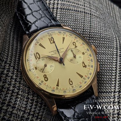 18ct Gold Chronographe Suisse | Jumbo 38mm |  Cal. Landeron 51 | Vintage 1950 | Serviced