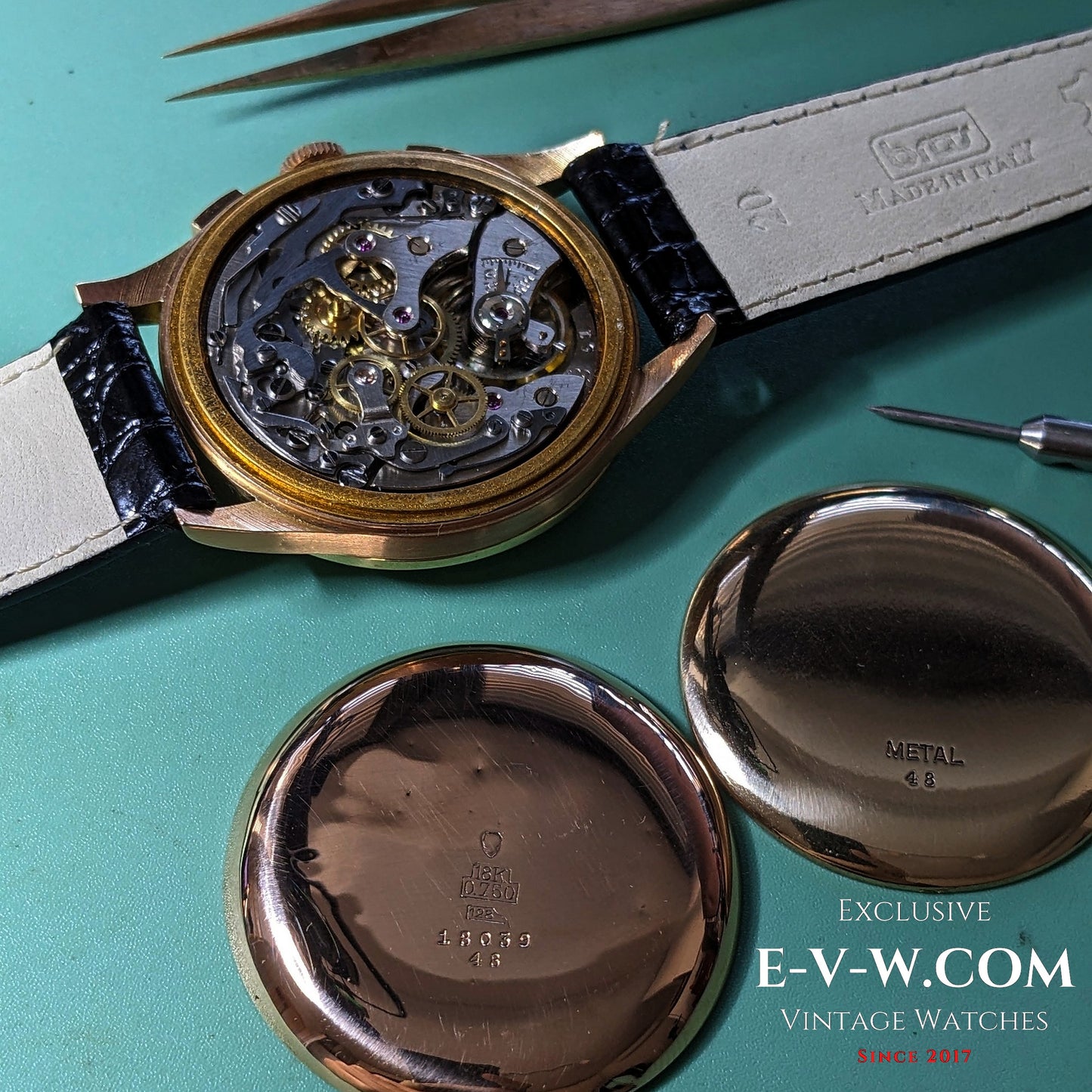 18ct Gold Chronographe Suisse | Jumbo 38mm |  Cal. Landeron 51 | Vintage 1950 | Serviced