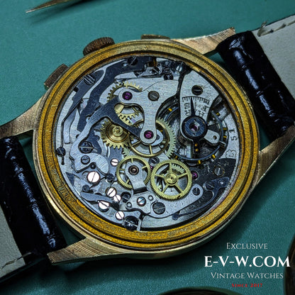 18ct Gold Chronographe Suisse | Jumbo 38mm |  Cal. Landeron 51 | Vintage 1950 | Serviced