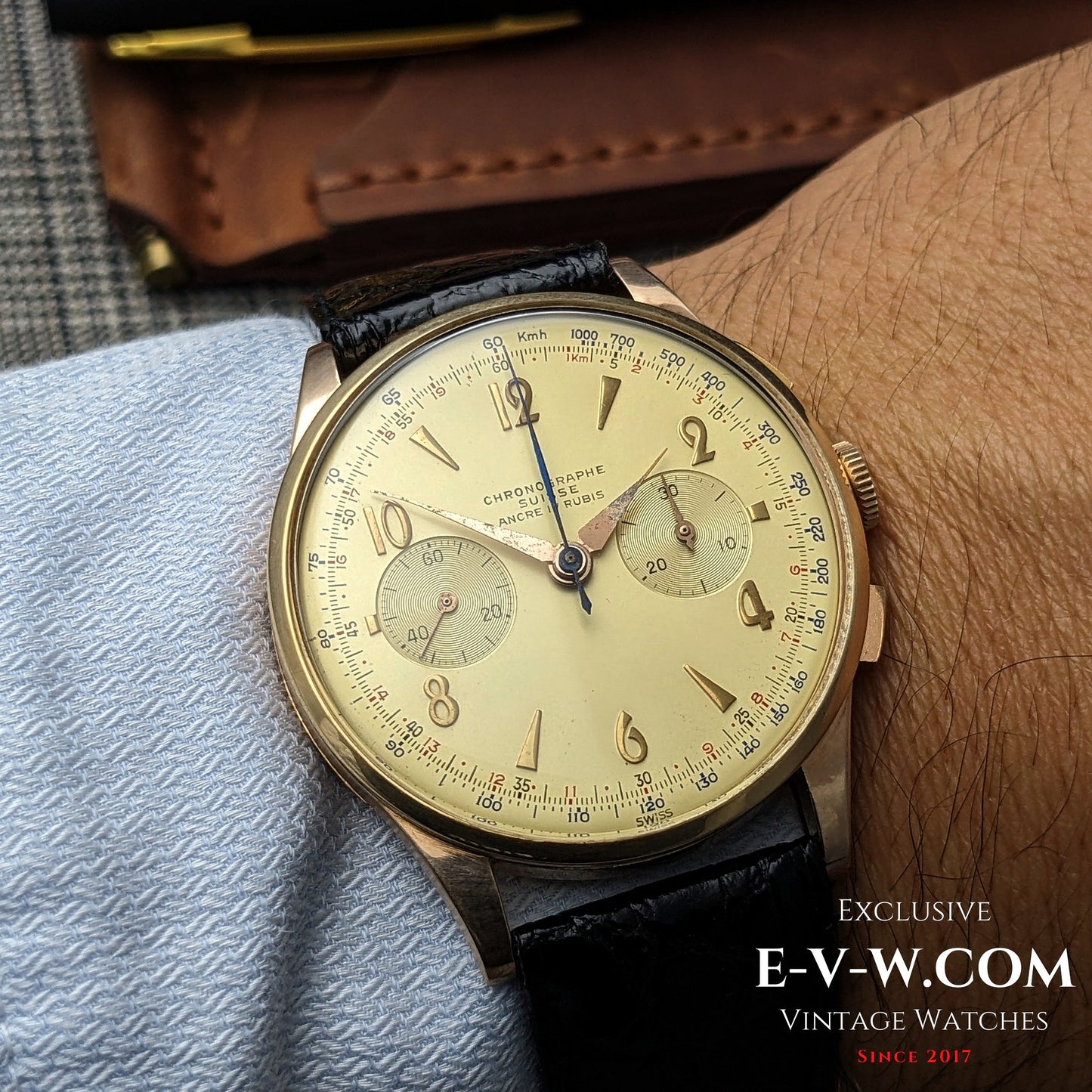 18ct Gold Chronographe Suisse | Jumbo 38mm |  Cal. Landeron 51 | Vintage 1950 | Serviced