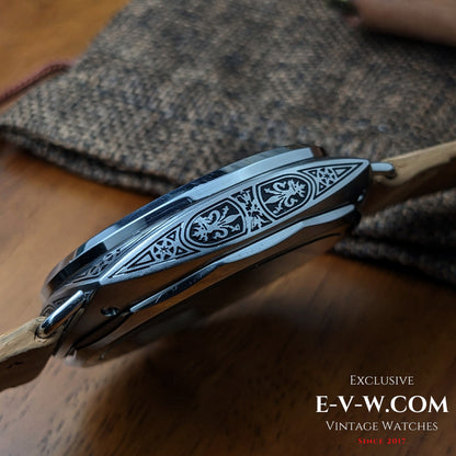 Antique 1920s  Eberhard & Co conversion with 18-jewel pocket watch movement and exhibition back