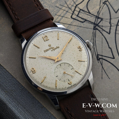 RARE 1950s Zenith Sporto | Cal. 40 | Rare Patented Transparent Dust Cover| Serviced