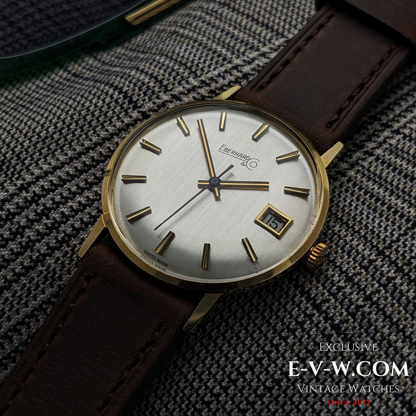 1960s Eberhard & Co 18k Gold Dress Watch | Rare Roulette Date Indicator | Cal. 236-129 |