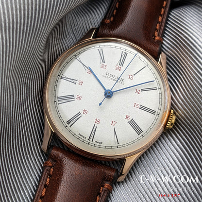 An exceptionally rare early Rolex Chronometer from the pre-Oyster era / Cal 530 /  Ref. 4139 – 14K Gold (c. 1943–1946)