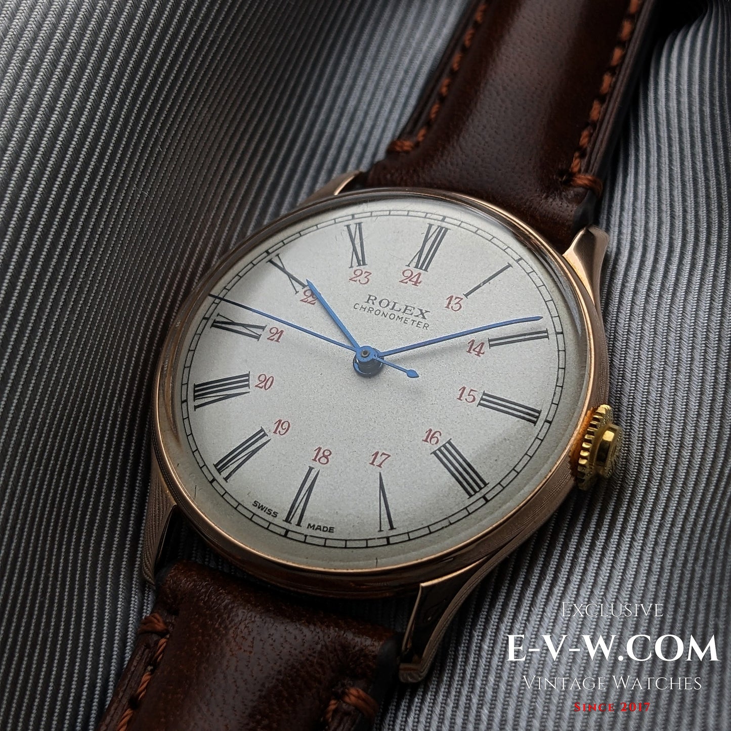 An exceptionally rare early Rolex Chronometer from the pre-Oyster era / Cal 530 /  Ref. 4139 – 14K Gold (c. 1943–1946)