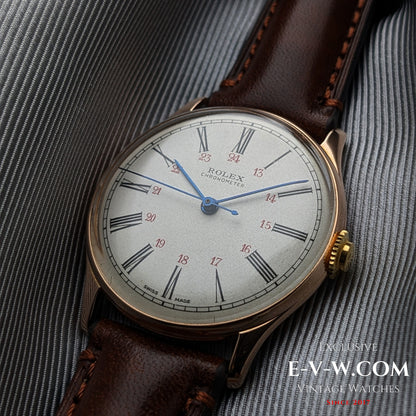 An exceptionally rare early Rolex Chronometer from the pre-Oyster era / Cal 530 /  Ref. 4139 – 14K Gold (c. 1943–1946)
