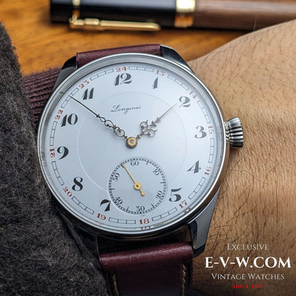 Antique Longines Watch 1908 Enamel Dial  / Serviced